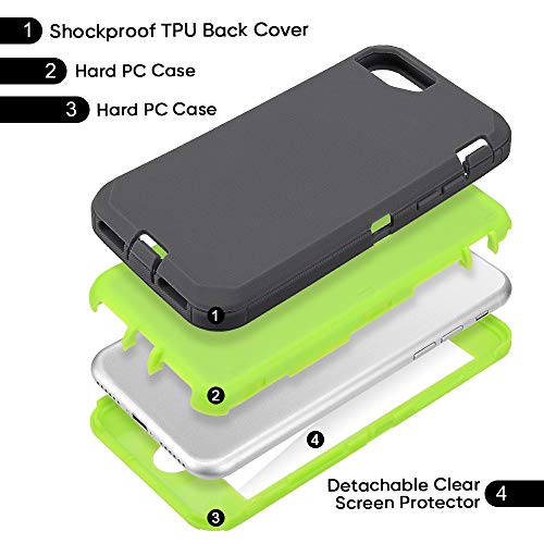 Colorful Defender Series iPhone SE 2022/2020/8/7 Case - Charcoal/Lime
