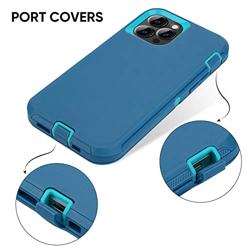 Colorful Defender Series iPhone 13 Pro Max Case / iPhone 12 Pro Max Case - Teal/Turquoise