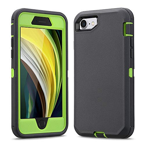 Colorful Defender Series iPhone SE 2022/2020/8/7 Case - Charcoal/Lime