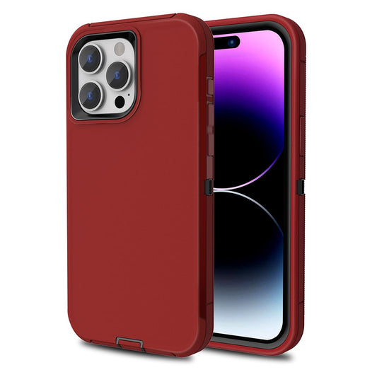 Colorful Defender Series iPhone 15 Pro Max Case - Red/Black