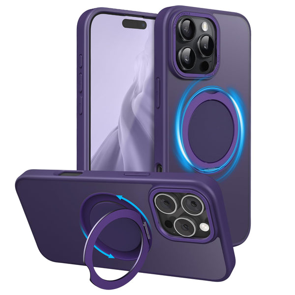 360° Ring Stand Magnetic for iPhone 16 Pro Max Case (Purple)