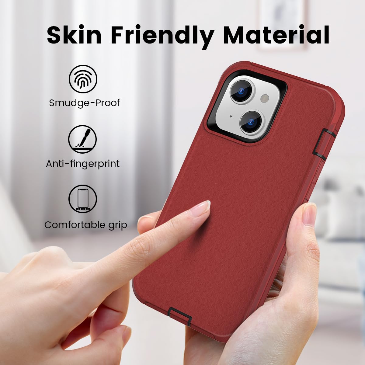 Colorful Defender Series iPhone 13 / 14 / 15 Case - Red/Black