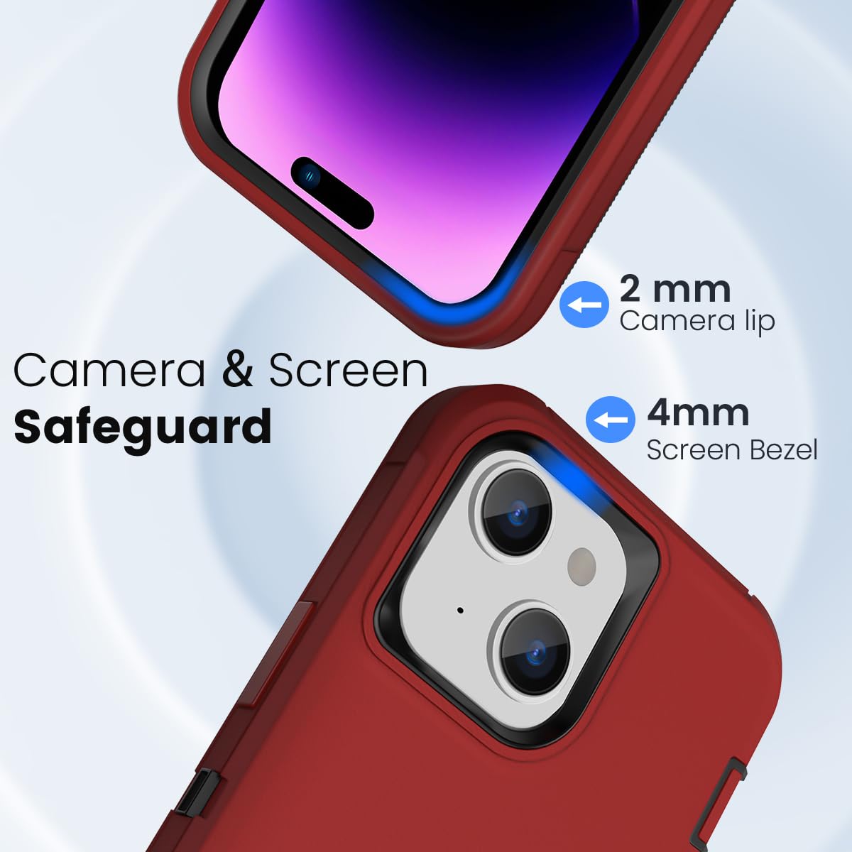 Colorful Defender Series iPhone 13 / 14 / 15 Case - Red/Black