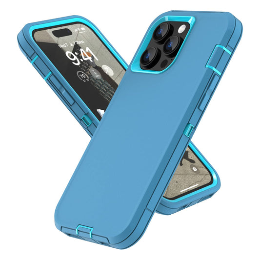Colorful Defender Series iPhone 14 Pro Max Case - Teal/Turquoise