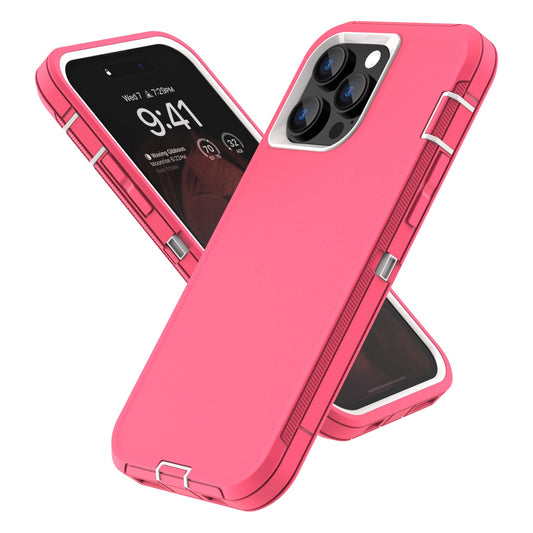 Colorful Defender Series iPhone 14 Pro Max Case - Rose/White