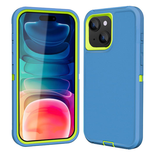 Colorful Defender Series iPhone 14 Plus / 15 Plus Case - Teal/Lime