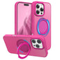 360° Ring Stand Magnetic for iPhone 16 Pro Max Case (Translucent Rose)