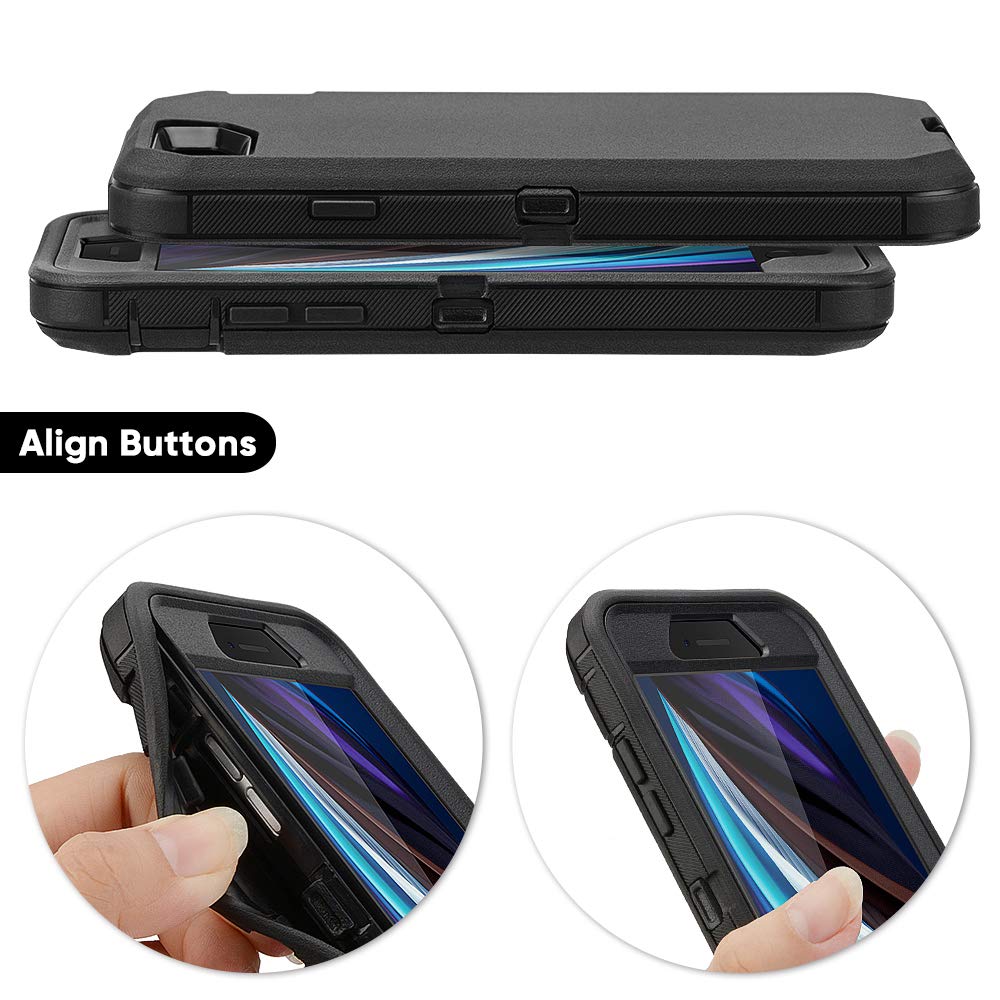 Colorful Defender Series iPhone SE 2022/2020/8/7 Case - Black