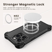 iPhone 15 Pro Max Case with 2 Pack Screen Protector Compatible with Magsafe - (Black)