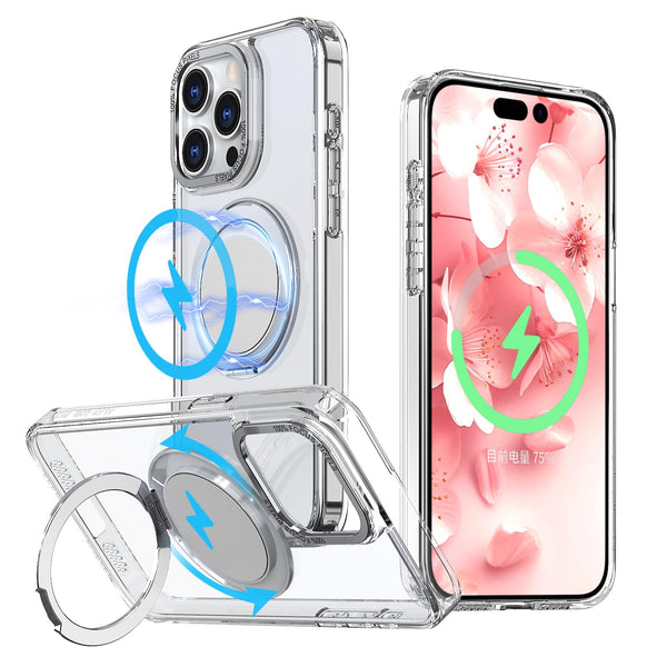 360° Ring Stand Magnetic for iPhone 15 Pro Max Case (Glear)