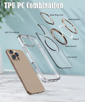 360° Ring Stand Magnetic for iPhone 16 Pro Max Case (Clear Desert)