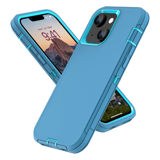 Colorful Defender Series iPhone 13 / 14 / 15 Case - Teal/Turquoise