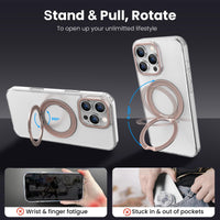 360° Ring Stand Magnetic for iPhone 16 Pro Max Case (Clear Desert)