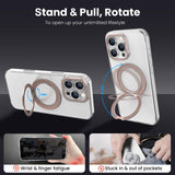 360° Ring Stand Magnetic for iPhone 16 Pro Max Case (Clear Desert)