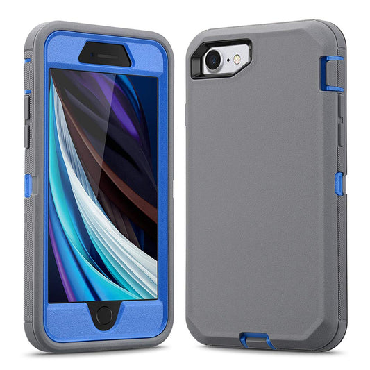Colorful Defender Series iPhone SE 2022/2020/8/7 Case - Grey/Blue