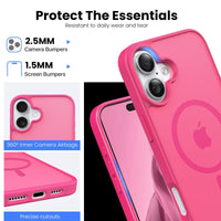 Slim Fit Translucent Matte Back for iPhone 16 Plus Case 6.7 Inch - (Rose)