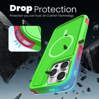 Tough Durable Cover for iPhone 15 Pro Max 6.7 inch with MagSafe - Lime/Rose