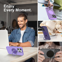 360° Ring Stand Magnetic for iPhone 16 Pro Max Case (Lilac)