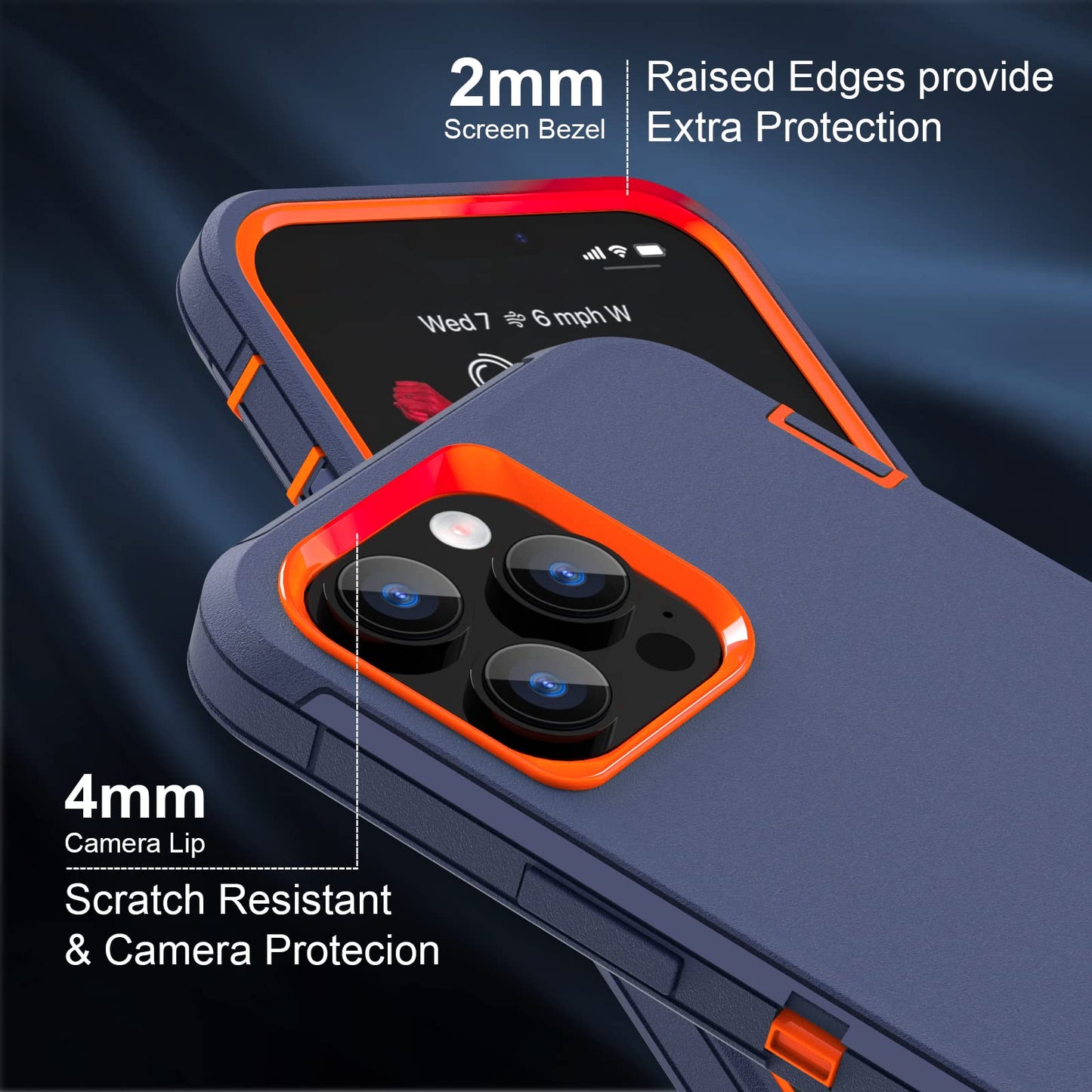 Colorful Defender Series iPhone 13 Pro Case - Indigo/Orange