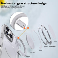 360° Ring Stand Magnetic for iPhone 15 Pro Max Case (Glear)