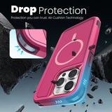 Tough Durable Cover for iPhone 15 Pro Max 6.7 inch with MagSafe - Rose/Crimson