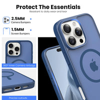 Slim Fit Translucent Matte Back for iPhone 16 Pro Max Case 6.9 Inch - (Navy)