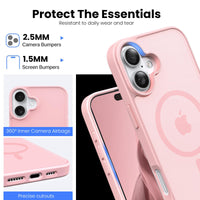 Slim Fit Translucent Matte Back for iPhone 16 Plus Case 6.7 Inch - (Pink)