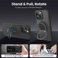 360° Ring Stand Magnetic for iPhone 16 Pro Max Case (Black)