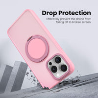 360° Ring Stand Magnetic for iPhone 15 Pro Max Case (Pink)