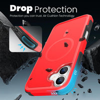 Tough Durable Cover for iPhone 16 Plus 6.7 inch with MagSafe - (Red/Black)