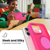 360° Ring Stand Magnetic for iPhone 15 Pro Max Case (Rose)