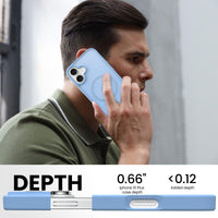 Slim Fit Translucent Matte Back for iPhone 16 Plus Case 6.7 Inch - (Blue)