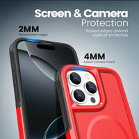 Tough Durable Cover for iPhone 16 Pro Max 6.9 inch with MagSafe - (Red/Black)