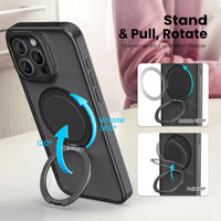 360° Ring Stand Magnetic for iPhone 15 Pro Max Case (Black)