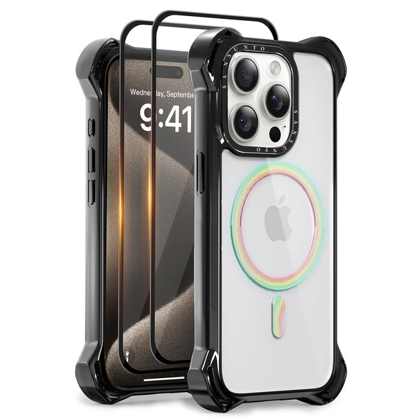 iPhone 15 Pro Max Case with 2 Pack Screen Protector Compatible with Magsafe - (Clear)