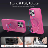 360° Ring Stand Magnetic for iPhone 16 Pro Max Case (Rose)
