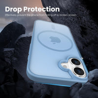 Slim Fit Translucent Matte Back for iPhone 16 Plus Case 6.7 Inch - (Blue)