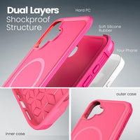 Tough Durable Cover for iPhone 16 Plus 6.7 inch with MagSafe - (Rose)