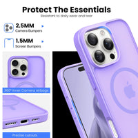 Slim Fit Translucent Matte Back for iPhone 16 Pro Max Case 6.9 Inch - (Lavender)