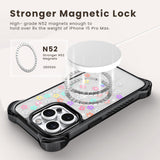 iPhone 15 Pro Max Case with 2 Pack Screen Protector Compatible with Magsafe - (Rhinestone Flower)