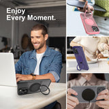 360° Ring Stand Magnetic for iPhone 15 Pro Max Case (Grey)