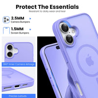 Slim Fit Translucent Matte Back for iPhone 16 Plus Case 6.7 Inch - (Lavender)