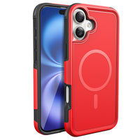 Tough Durable Cover for iPhone 16 Plus 6.7 inch with MagSafe - (Red/Black)