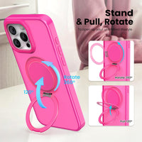 360° Ring Stand Magnetic for iPhone 15 Pro Max Case (Rose)