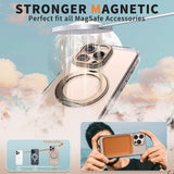 360° Ring Stand Magnetic for iPhone 16 Pro Max Case (Clear Desert)