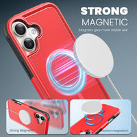 Tough Durable Cover for iPhone 16 Plus 6.7 inch with MagSafe - (Red/Black)