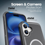 Tough Durable Cover for iPhone 16 Plus 6.7 inch with MagSafe - (Black)