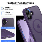 Slim Fit Translucent Matte Back for iPhone 16 Plus Case 6.7 Inch - (Purple)