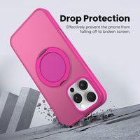 360° Ring Stand Magnetic for iPhone 15 Pro Max Case (Rose)