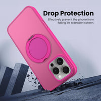 360° Ring Stand Magnetic for iPhone 16 Pro Max Case (Rose)